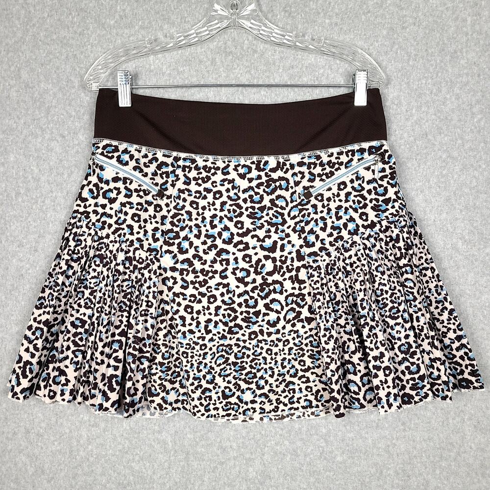 GG Blue Luxe Golf Skirt Womens Size Medium Skort Animal Print Refined Caddy